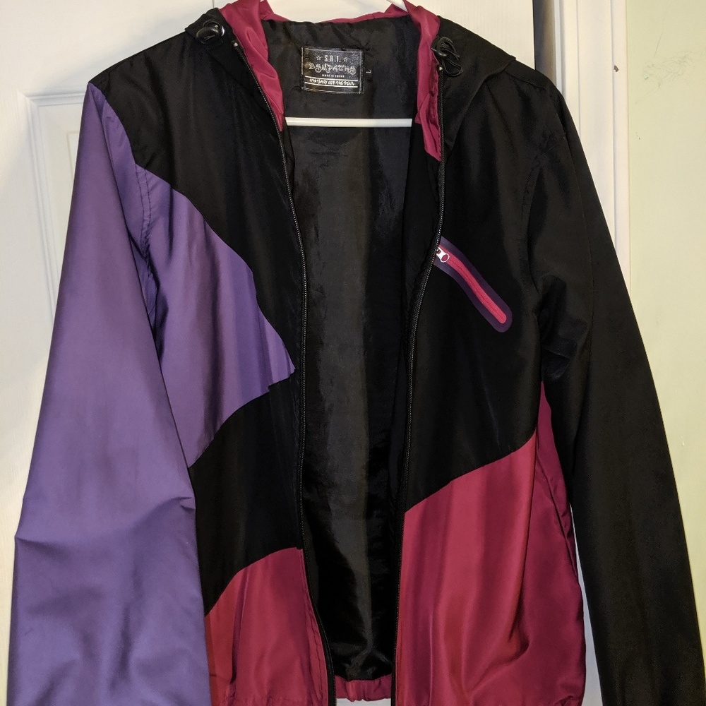 Vintage color block windbreaker